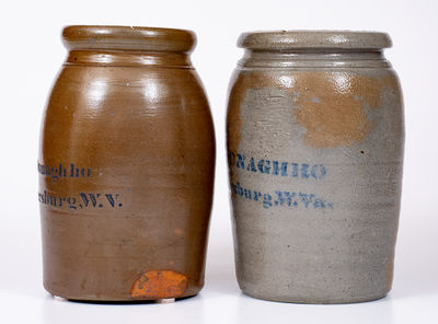 Lot of Two: A. P. DONAGHHO / PARKERSBURG, West Virginia Stoneware Jars