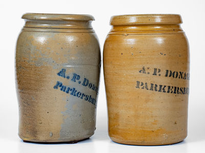 Lot of Two: A. P. DONAGHHO / PARKERSBURG, W. VA Stoneware Jars