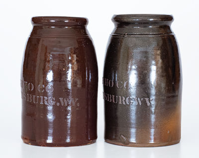 Lot of Two: A. P. DONAGHHO / PARKERSBURG, W. VA Albany-Slip Stoneware Jars