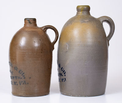 Lot of Two: Wheeling, West Virginia Stoneware Advertising Jugs