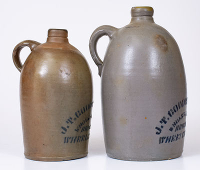 Lot of Two: Wheeling, West Virginia Stoneware Advertising Jugs