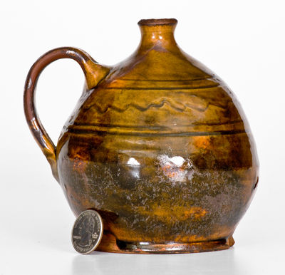Exceptional Small-Sized Essex County, Massachusetts Redware Jug, late 18th / early 19th century