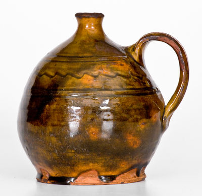 Exceptional Small-Sized Essex County, Massachusetts Redware Jug, late 18th / early 19th century