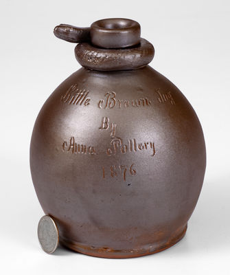 Fine Stoneware Snake Jug Inscribed 