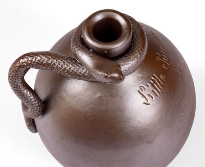 Fine Stoneware Snake Jug Inscribed 