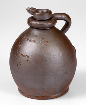 Fine Stoneware Snake Jug Inscribed 