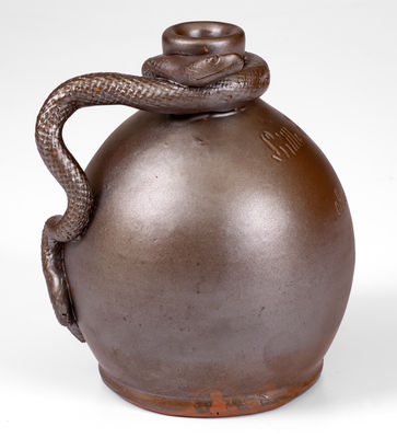 Fine Stoneware Snake Jug Inscribed 