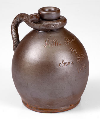 Fine Stoneware Snake Jug Inscribed 
