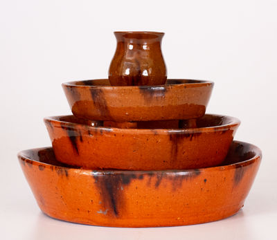 Very Rare Four-Tier Redware Serving Dish