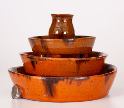 Very Rare Four-Tier Redware Serving Dish