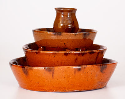 Very Rare Four-Tier Redware Serving Dish