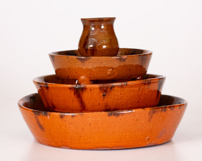 Very Rare Four-Tier Redware Serving Dish