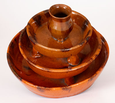 Very Rare Four-Tier Redware Serving Dish