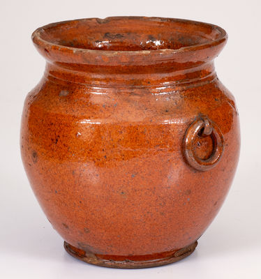 Pennsylvania Redware Sugar Bowl w/ Ring Handles