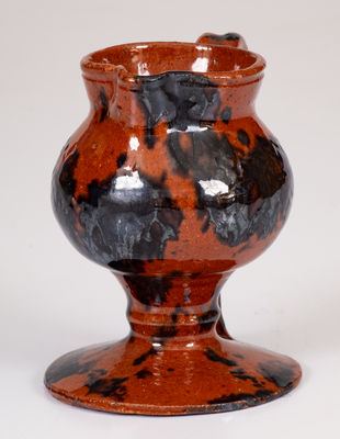 Very Unusual Pennsylvania Redware Grease Lamp