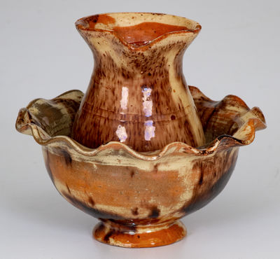 Miniature Redware Pitcher and Bowl Set, Wincester, VA or Thurmont, MD (Bacher / Kern)