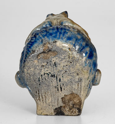 Rare and Fine Anna Pottery / 1887 Figural Inkwell Featuring a Frog atop a Face