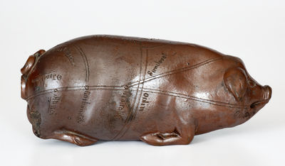 Anna Pottery "Railroad and River Guide" Stoneware Pig Flask