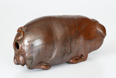 Anna Pottery "Railroad and River Guide" Stoneware Pig Flask