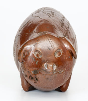 Anna Pottery "Railroad and River Guide" Stoneware Pig Flask