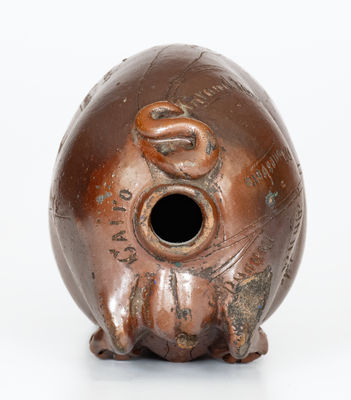 Anna Pottery "Railroad and River Guide" Stoneware Pig Flask