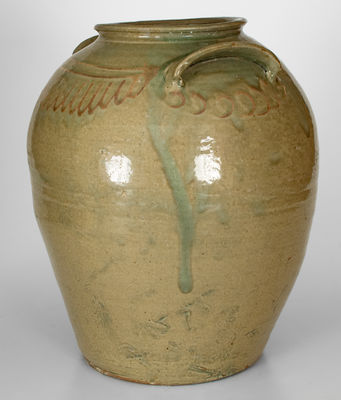 5 Gal. Kaolin Slip-Decorated Stoneware Jar attrib. Thomas Chandler, Edgefield District, SC