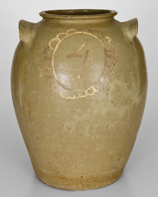 4 Gal. Kaolin Slip-Decorated Stoneware Jar attrib. Thomas Chandler, Edgefield District, SC