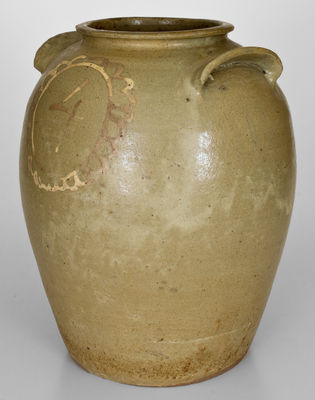 4 Gal. Kaolin Slip-Decorated Stoneware Jar attrib. Thomas Chandler, Edgefield District, SC