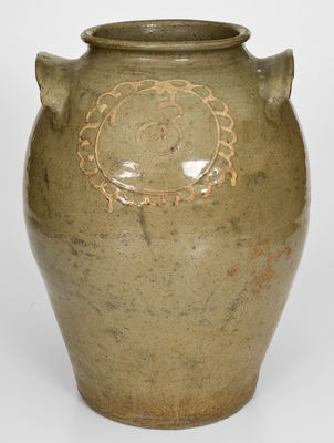 3 Gal. Kaolin Slip-Decorated Stoneware Jar attrib. Thomas Chandler, Edgefield District, SC