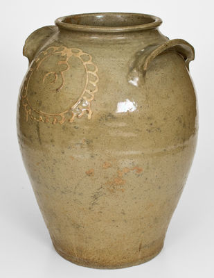 3 Gal. Kaolin Slip-Decorated Stoneware Jar attrib. Thomas Chandler, Edgefield District, SC