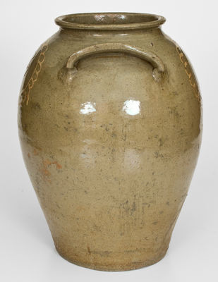 3 Gal. Kaolin Slip-Decorated Stoneware Jar attrib. Thomas Chandler, Edgefield District, SC