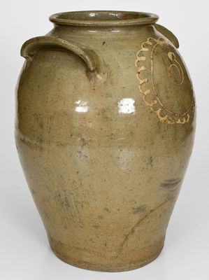 3 Gal. Kaolin Slip-Decorated Stoneware Jar attrib. Thomas Chandler, Edgefield District, SC