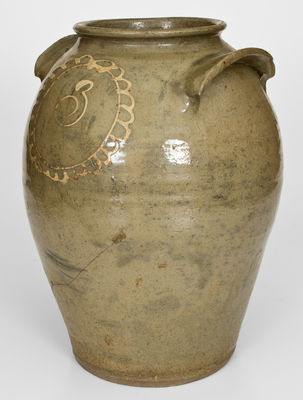 3 Gal. Kaolin Slip-Decorated Stoneware Jar attrib. Thomas Chandler, Edgefield District, SC