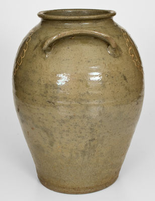3 Gal. Kaolin Slip-Decorated Stoneware Jar attrib. Thomas Chandler, Edgefield District, SC