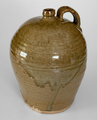 Rare Stoneware Jug Inscribed "B. F.," B. F. Landrum Factory, Edgefield District, SC