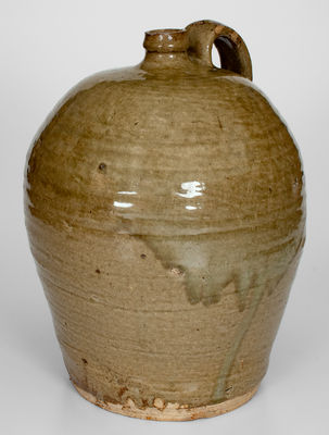 Rare Stoneware Jug Inscribed "B. F.," B. F. Landrum Factory, Edgefield District, SC