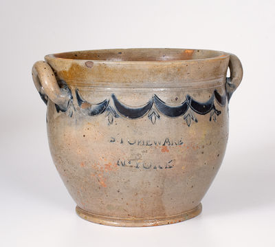 Extremely Rare Squat-Shaped COMMERAW S STONEWARE Jar (Thomas W. Commeraw, NYC)