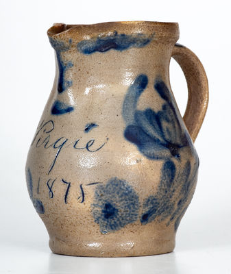 Very Fine Central PA Stoneware Presentation Pitcher Inscribed 