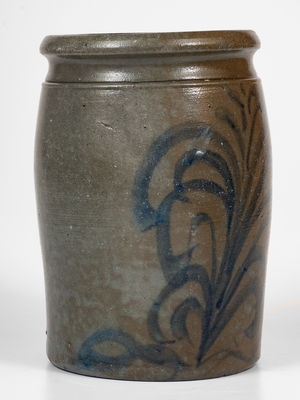 Unusual West Virginia Stoneware Jar w/ Elaborate Cobalt Decoration