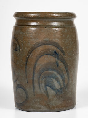 Unusual West Virginia Stoneware Jar w/ Elaborate Cobalt Decoration