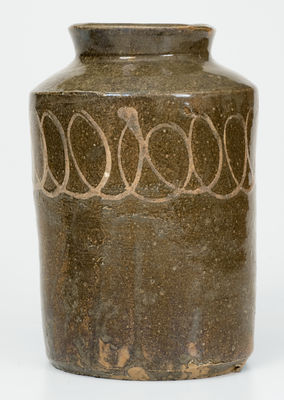 Attrib. Thomas Chandler, Edgefield District, SC Stoneware Jar w/ Kaolin Slip Decoration