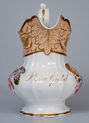 Rare and Important Tucker Porcelain Presentation Pitcher, Philadelphia, c1832-1838