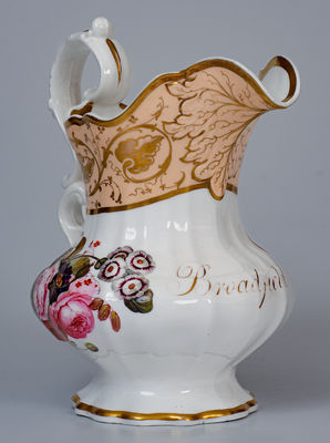 Rare and Important Tucker Porcelain Presentation Pitcher, Philadelphia, c1832-1838