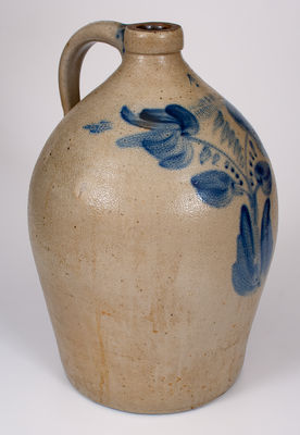 4 Gal. COWDEN & WILCOX / HARRISBURG, PA Stoneware Jug w/ Floral Decoration