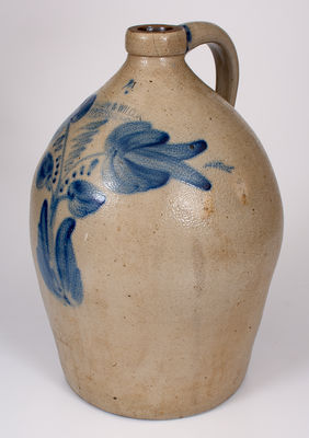 4 Gal. COWDEN & WILCOX / HARRISBURG, PA Stoneware Jug w/ Floral Decoration