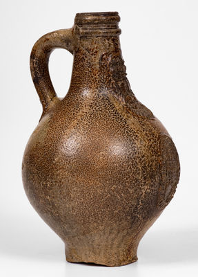 Bellarmine Stoneware Jug, probably Frechen, Germany, 16th or 17th century