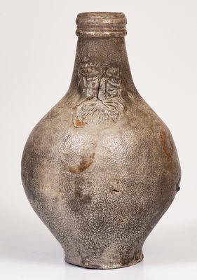 Small-Sized Bellarmine Stoneware Jug, probably Frechen, Germany, 16th or 17th century