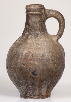 Small-Sized Bellarmine Stoneware Jug, probably Frechen, Germany, 16th or 17th century