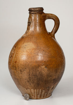 Large-Sized Bellarmine Stoneware Jug w/ Amsterdam Coat of Arms, 16th or 17th century