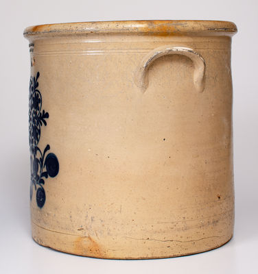6 Gal. S. D. KELLOGG / WHATELY Stoneware Crock w/ Elaborate Floral Decoration